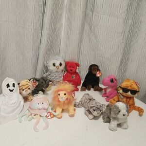 Ty Beanie Babies Lot of 12 Vintage Beanie Babies Estate sale find